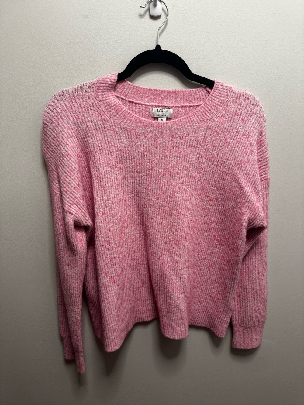 J. Crew Speckled Pink Crewneck Sweater